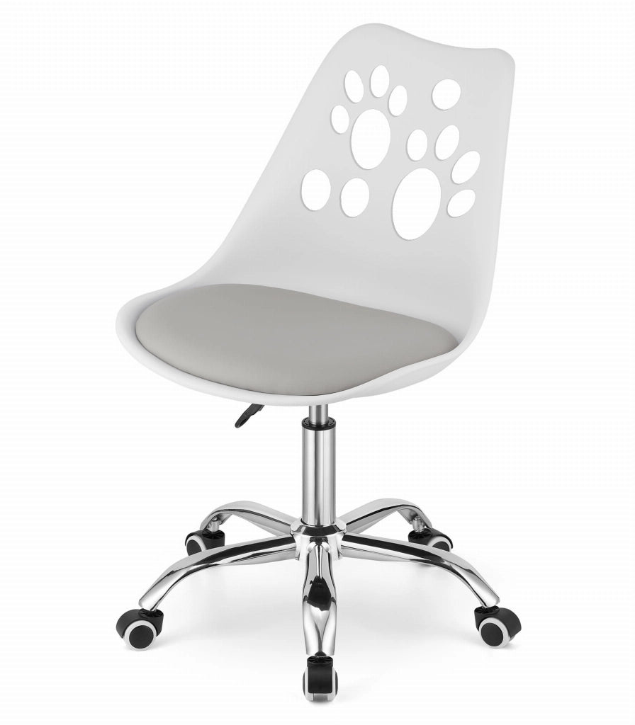Sedia girevole ergonomica Valora PRINT bianca e grigia per ufficio domestico