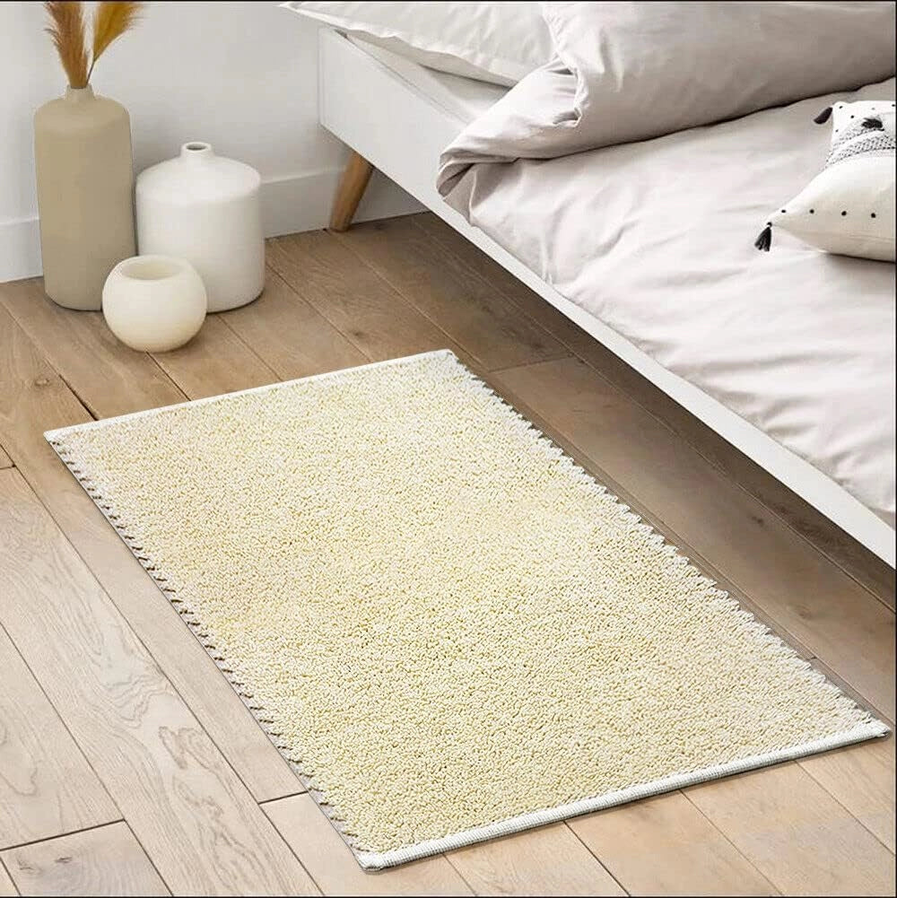 Tappeto Bagno Camera Scendiletto 50x80 cm Puro Cotone Morbido Lavabile Made In Italy Beige