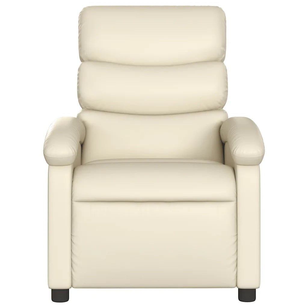 Poltrona Reclinabile Crema in Similpelle 371714
