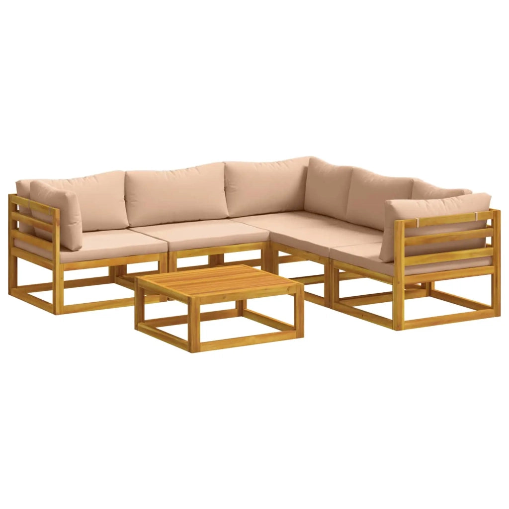 Set di divani 6 pz Naturale Legno di Acacia Massello 3417288