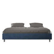 Letto Matrimoniale Extra Large Sommier 200x200 cm con Rete e Contenitore Azelia Blu