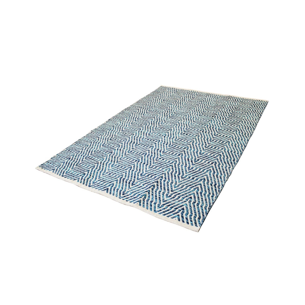 Tappeto Cocktail 400 Azzurro in Cotone Intrecciato