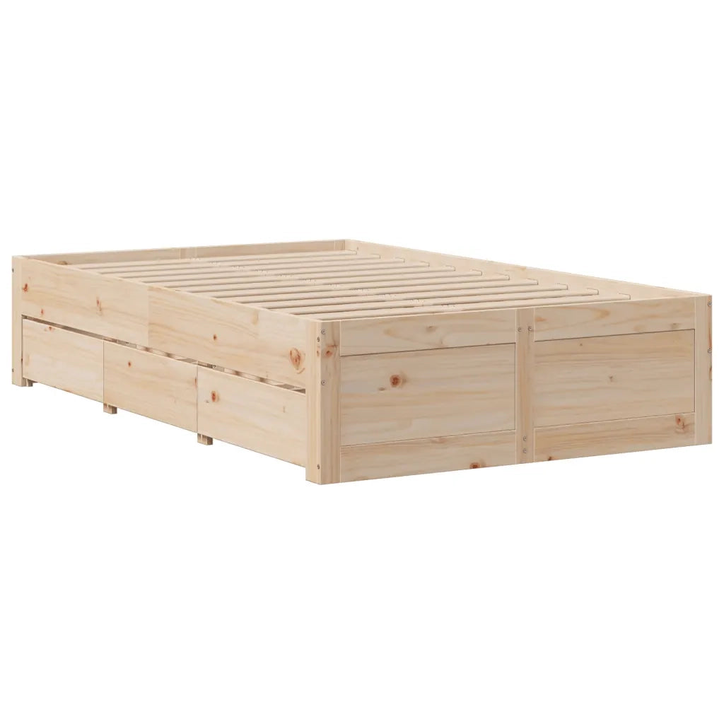 Giroletto senza Materasso con Cassetti 135x190 cm Massello Pino 3308819