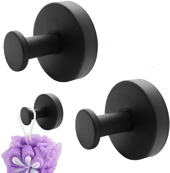 Sostegno per Asciugamani Extra Resistenti - 2 Pezzi - Acciaio Inossidabile - Impermeabile - Installazione Facile - Base Antiscivolo - Grappolo