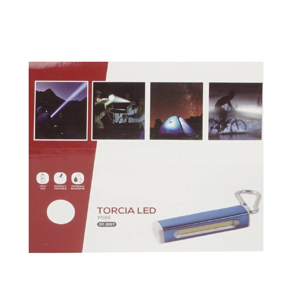 Trade Shop - Mini Torcia Led Cob In Alluminio Portachiavi Tascabile Ip20 Vari Colori Dt-2097 -