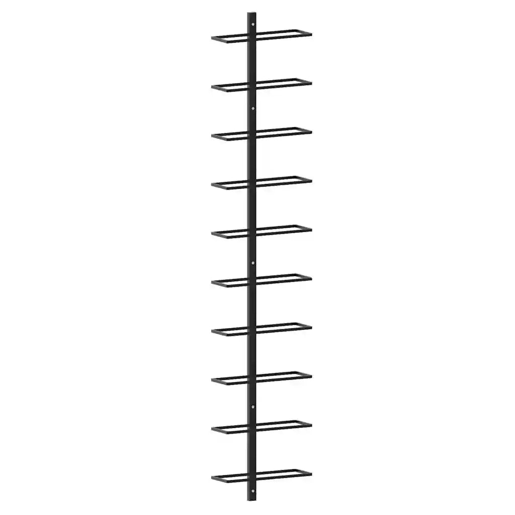 Portavini da Parete per 20 Bottiglie 2 pz Nero in Metallo 289567