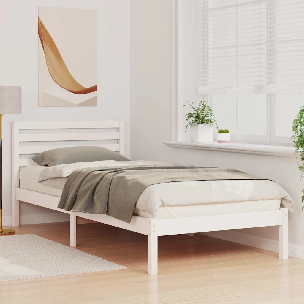 Struttura del letto Bianco 80 x 210 cm Pino massello 872303