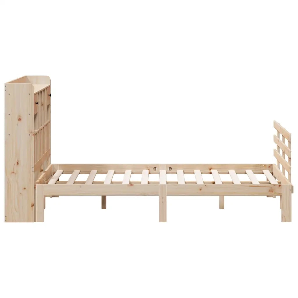Letto Libreria senza Materasso 140x200 cm in Legno di Pino
