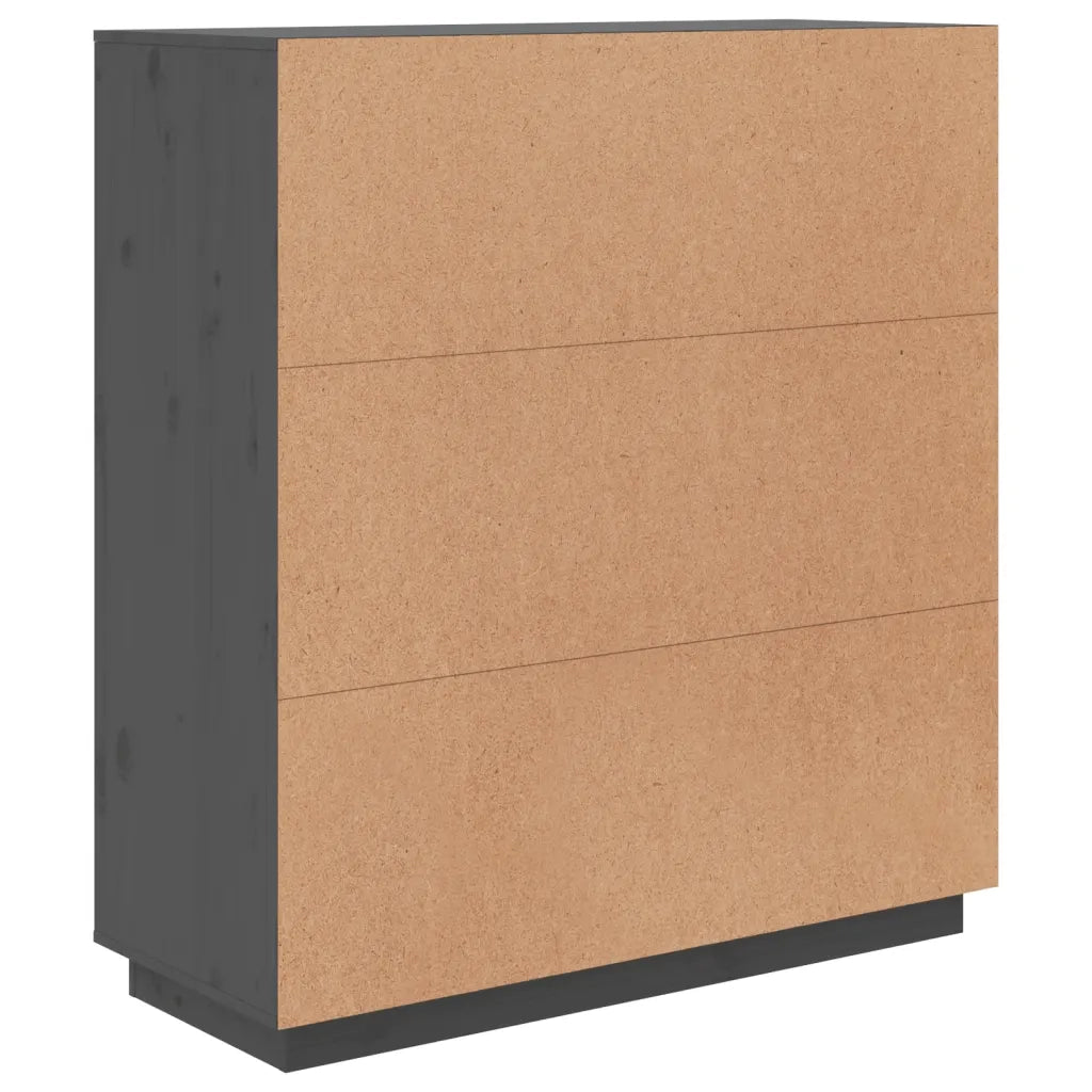 Credenza Grigia 100x40x108,5 cm in Legno Massello di Pino 820164