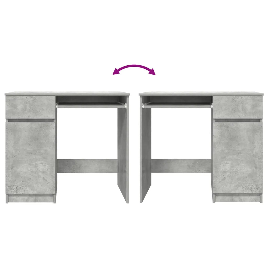 Scrivania | Tavolo da Ufficio Grigio Cemento 86x49x76 cm in Legno Multistrato