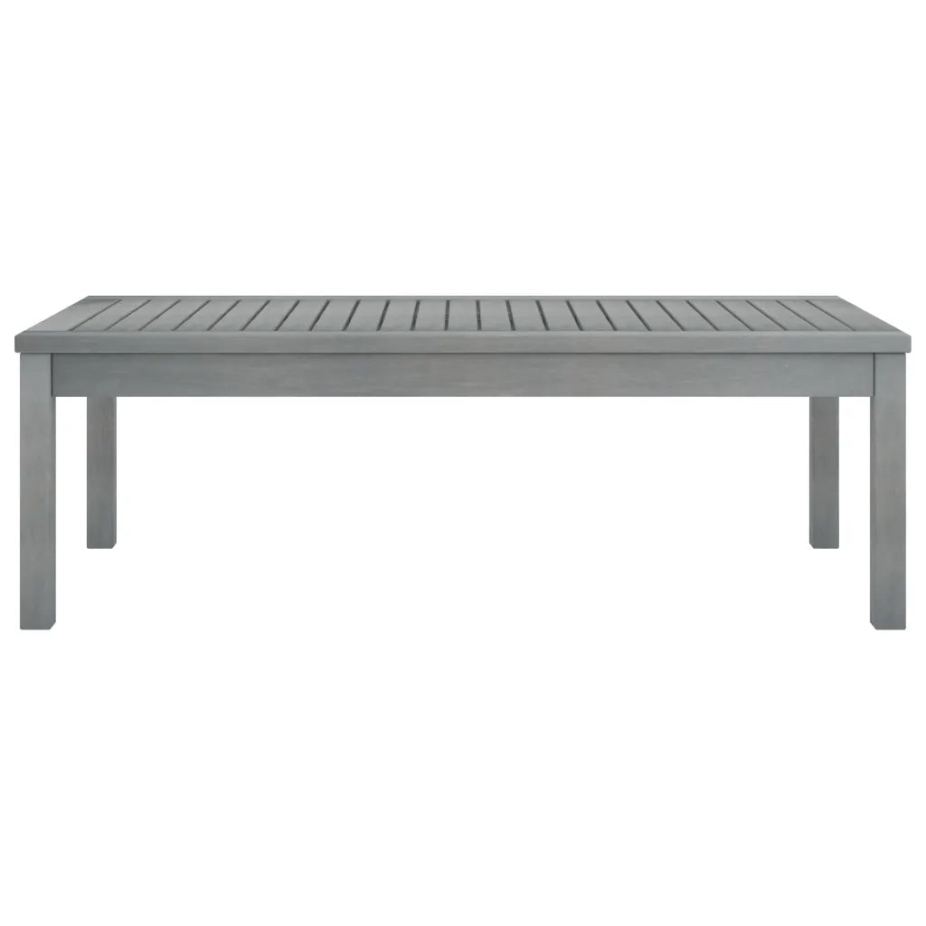 Tavolino da Caffè 100x50x33 cm Grigio Legno Massello di Acacia 311828