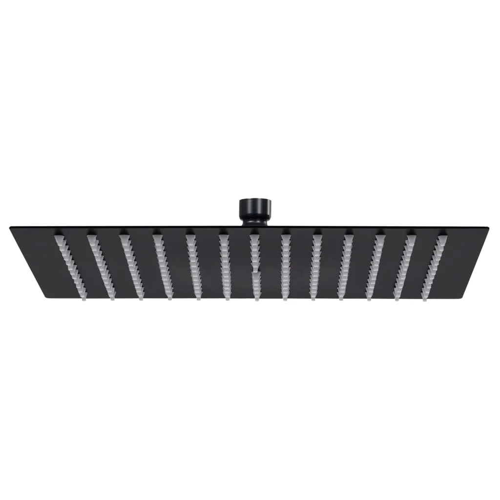 Soffione doccia a pioggia soffione doccia accessorio per il bagno acciaio inox 40 x 40 cm quadrato nero 02_0002080