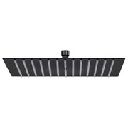 Soffione doccia a pioggia soffione doccia accessorio per il bagno acciaio inox 40 x 40 cm quadrato nero 02_0002080