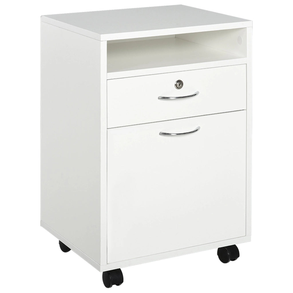 Cassettiera Portadocumenti da Ufficio 40x35x60 cm in Legno  Bianco