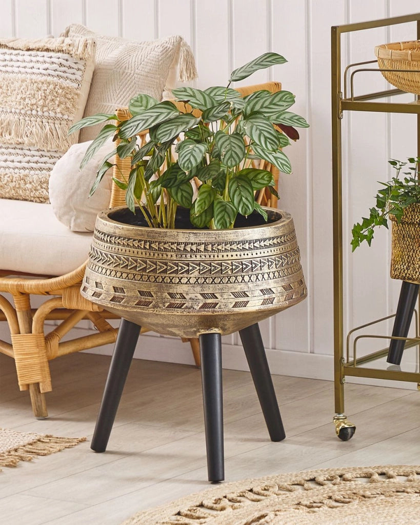 Supporto per piante in cemento grigio quadrato 30 x 30 cm base in legno massello moderno industriale alto vaso per piante
