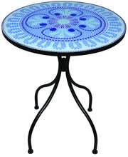 TAVOLO DA ESTERNO DECOJARDIN HELLAS ACCIAIO NERO PIANO IN CERAMICA DECORATA 80CM