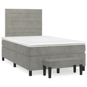 Giroletto a Molle con Materasso Grigio Chiaro 120x190cm Velluto