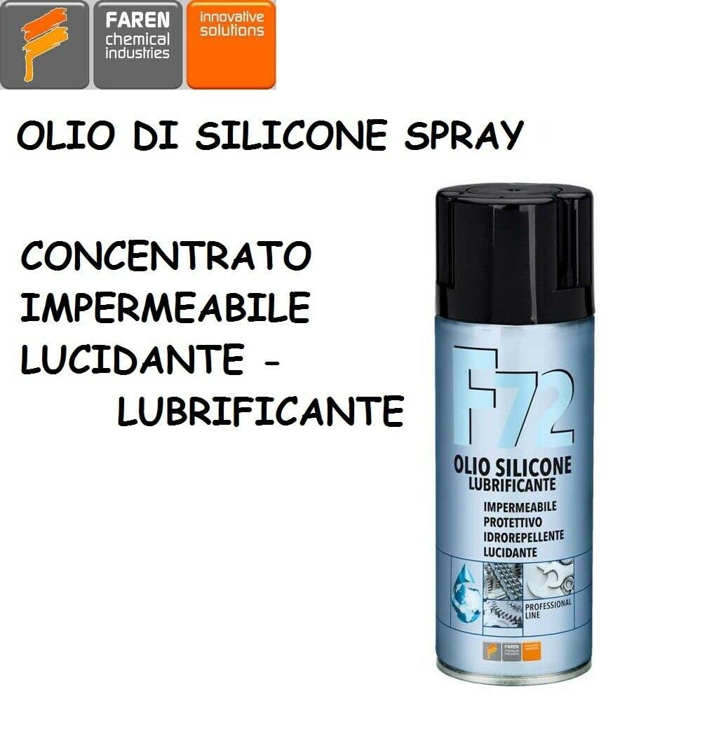 Faren f72 spray olio silicone lubrificante protettivo lucida metalli inodore 400ml