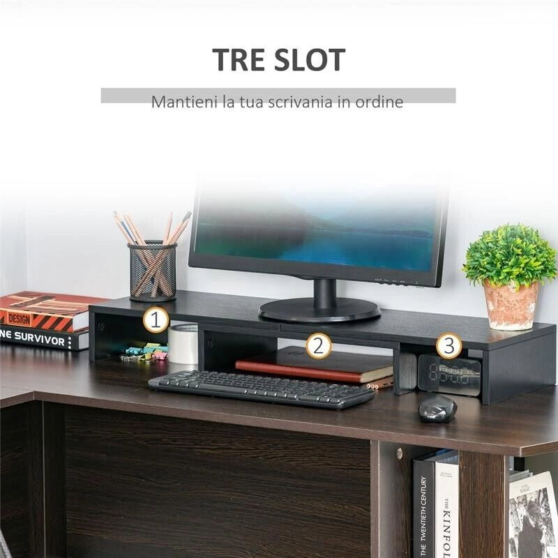SUPPORTO REGOLABILE PER LAPTOP PC STAMPANTI E TV 80-117 X 23.5 X 10 CM NERO