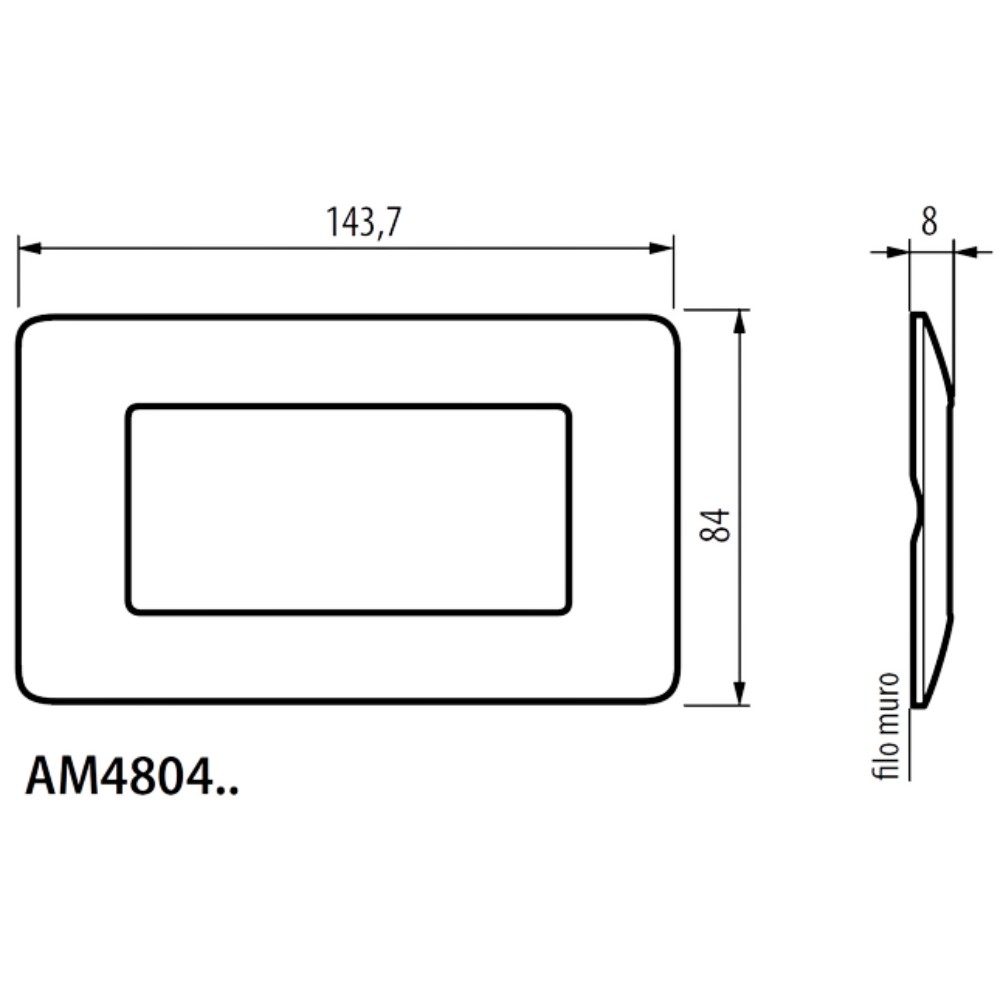 Bticino matix placca 4 posti tecnopolimero bianco am4804bbn pezzi 4