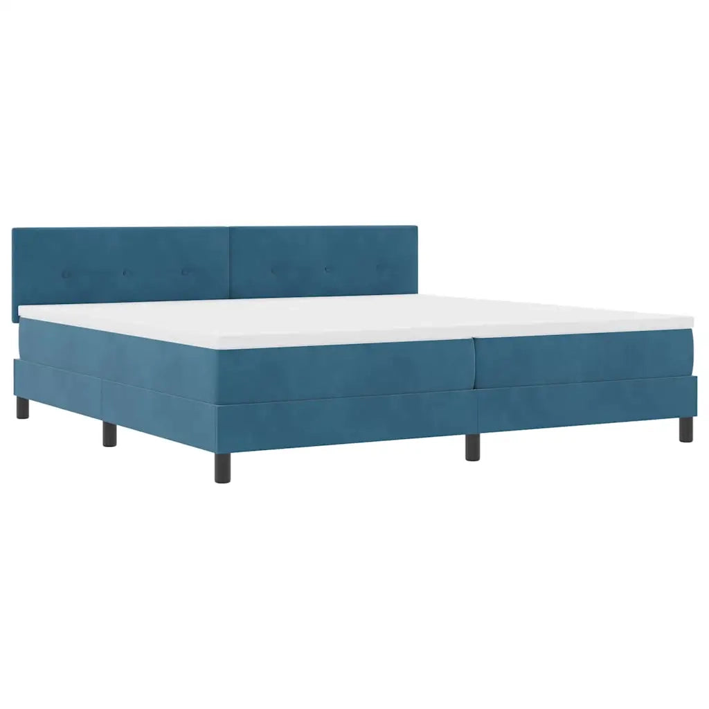 Letto a Sorgente LED con led Blu Scuro 200 x 200 cm Velluto 3342678