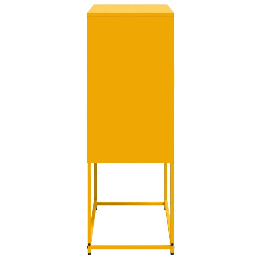 Buffet credenza cassettiera armadio mobile contenitore organizer cucina soggiorno salotto alto giallo senape 68,5 x 38,5 x 107 cm acciaio giallo 02_0034731