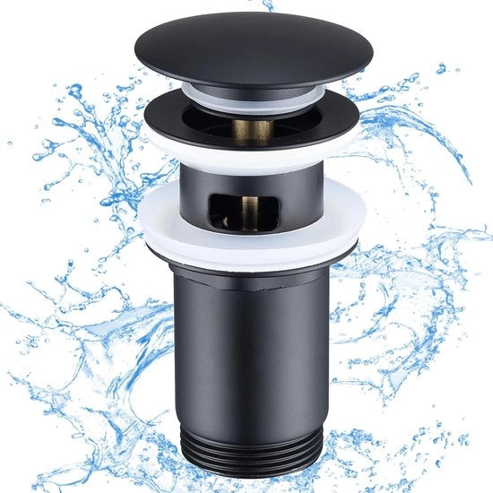 Fissaggio di scarico in acciaio inossidabile con overflow, valvola di scarico universale per lavandino, valvola di scarico a pop-up per lavandino/sink con apertura automatica 

Modello: 
 Materiale: 
 Dimensioni: 
 Colore: Nero matte