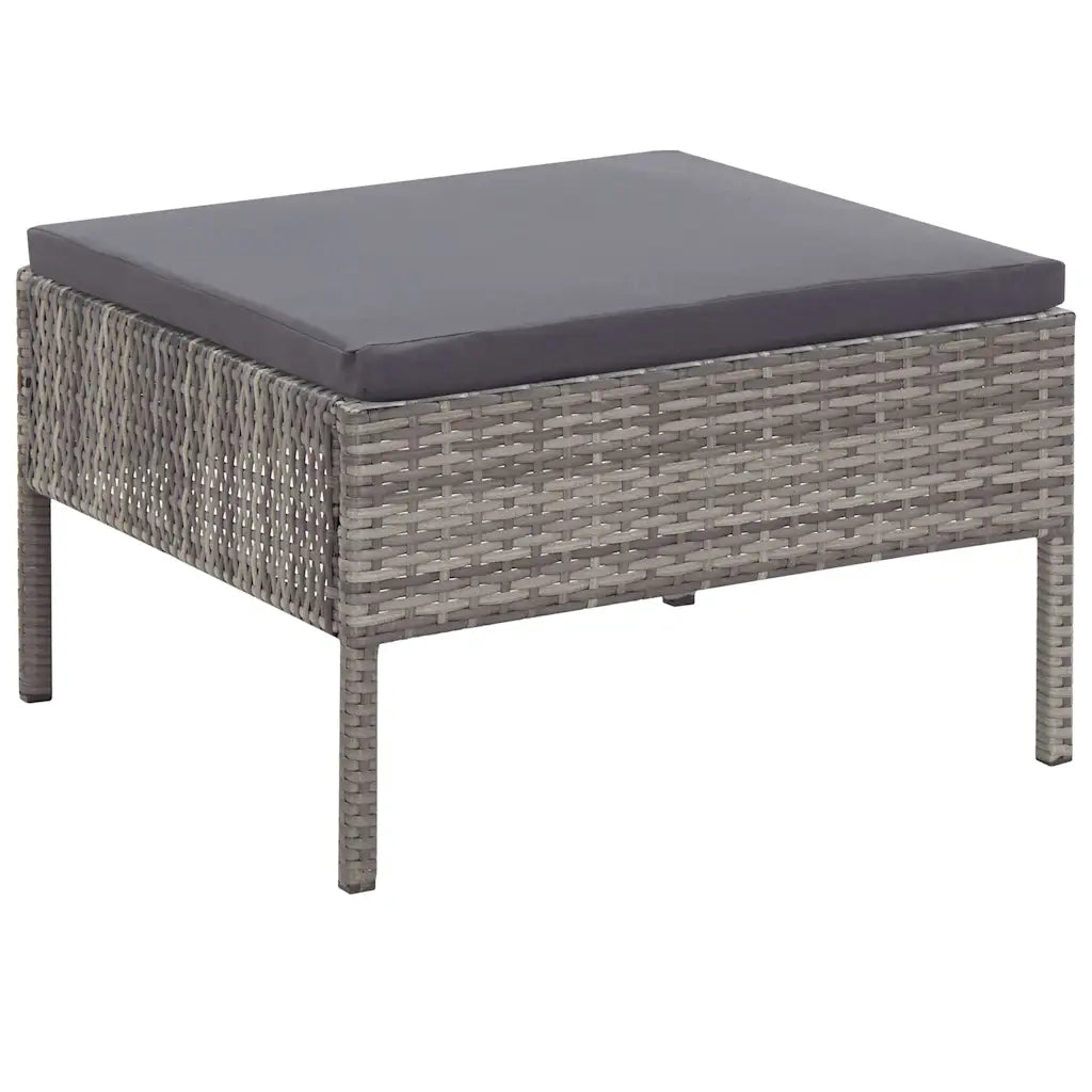Set Divani da Giardino 6 pz con Cuscini in Polyrattan Grigio 48942