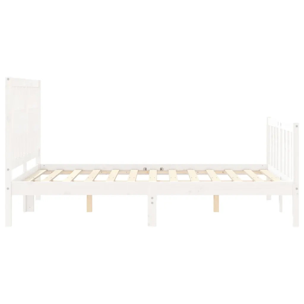 Letto senza Materasso-Struttura Letto Bianco 140x190 cm Legno Massello di Pino 818616