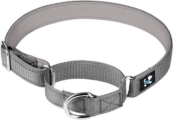 Cinturone di addestramento martingale regolabile per cani (S grigio) con imbottitura di neoprene morbido e nylon respirabile - adatto per cani piccoli, medi e grandi