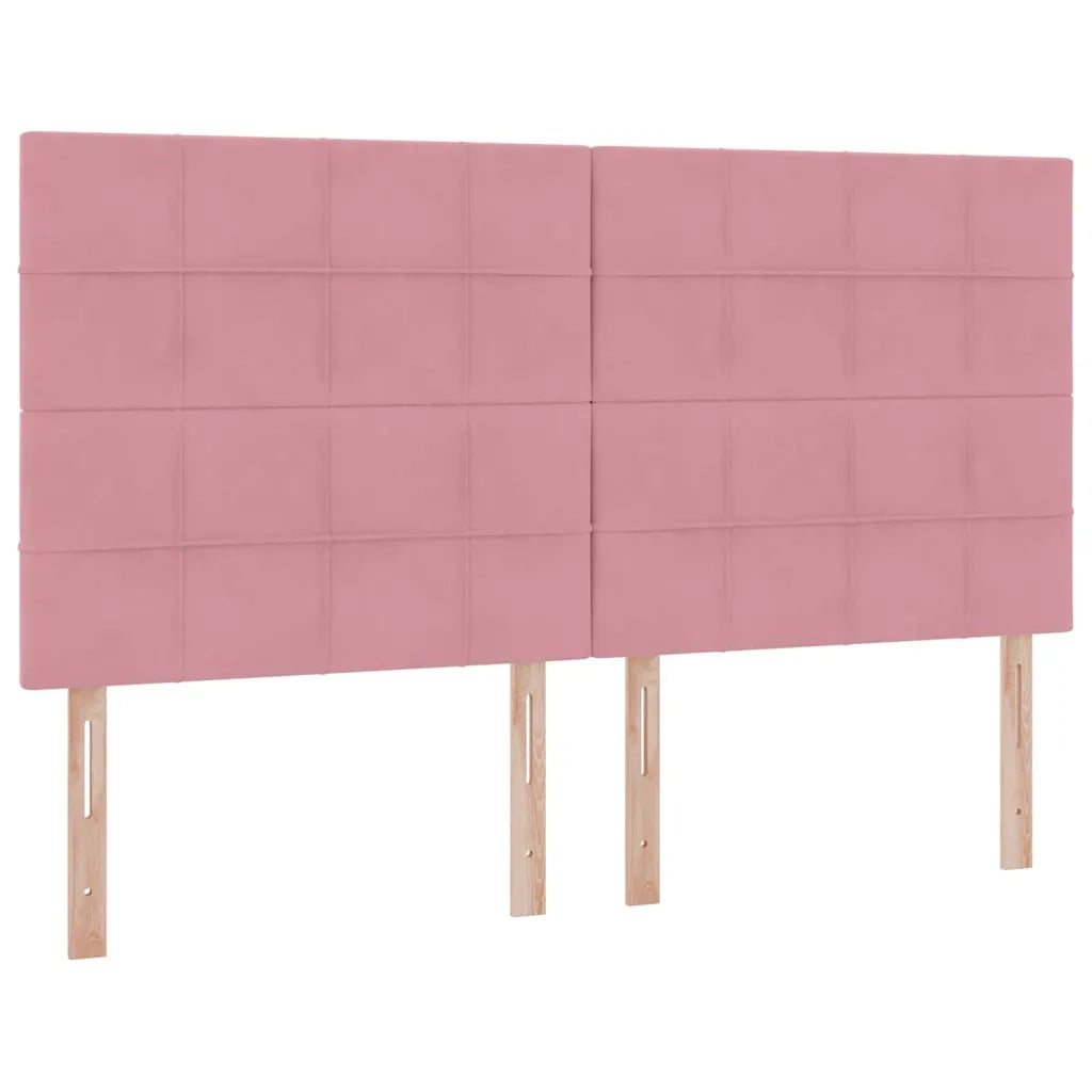 Letto con contenitore LED e materasso Rosa 180 x 200 cm Velluto