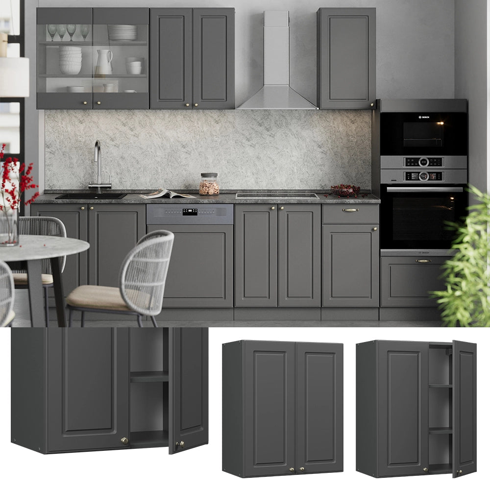 Vicco Pensile da cucina Landhaus antrazit-oro 60 cm