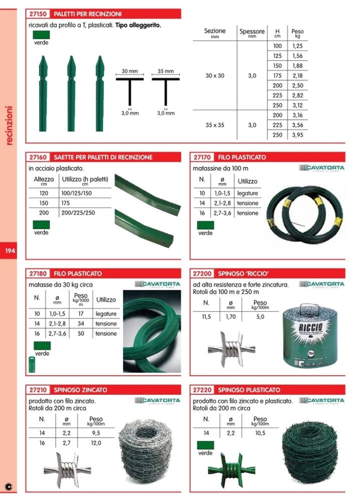 18kg filo spinato plastificato rete recinzione filo na 14 rotolo 200 m verde cod:ferx.8936