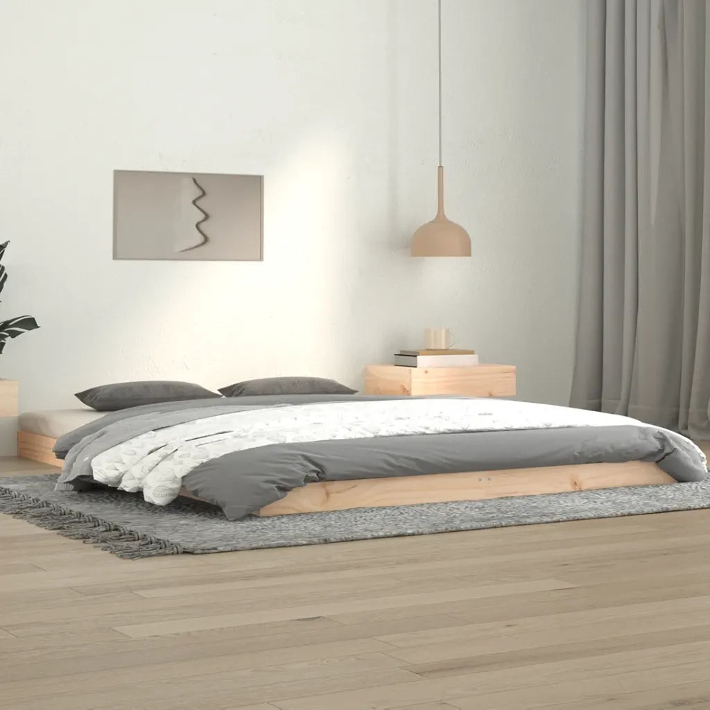 Letto matrimoniale | Letto per adulti | Letto senza Materasso 140x190 cm in Legno Massello di Pino