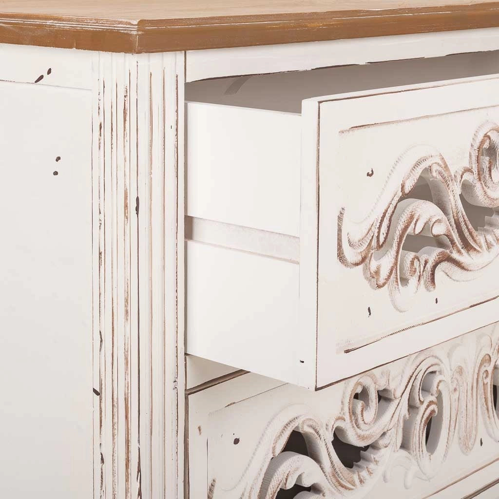 Cassettiera in legno bianco 86x38x76h