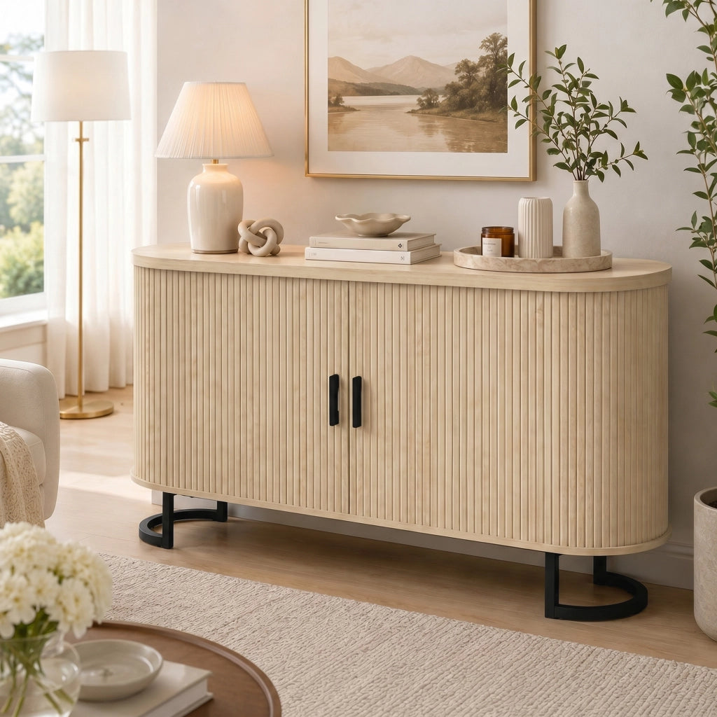 Credenza con ante scorrevoli ¨C Xylo ¨C Legno naturale 140x40x75cm