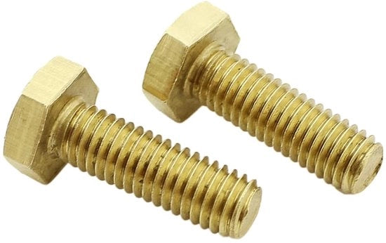 Set di 10 viti a testa esagonale M12x50mm in ottone esterno con dado esagonale e conico.