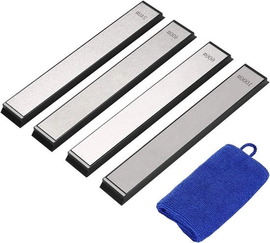 Set di pietra abrasiva diamantata - 4 pezzi per coltelli da cucina - versatile e duraturo