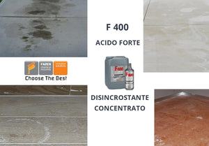Acido disincrostante F400 Faren cemento calcare malta pavimenti terrazzi balconi ITSP