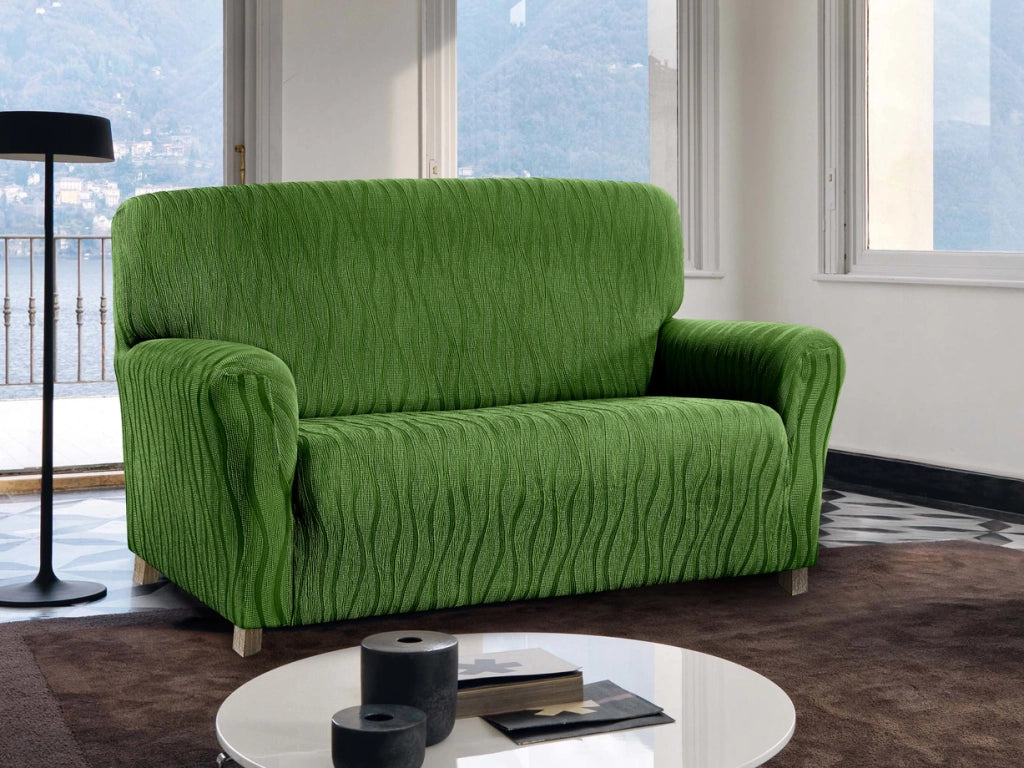 Copridivano Sofà Poltrona Elasticizzato Protezione Macchie Modello Wonderful - 2 Posti - Verde