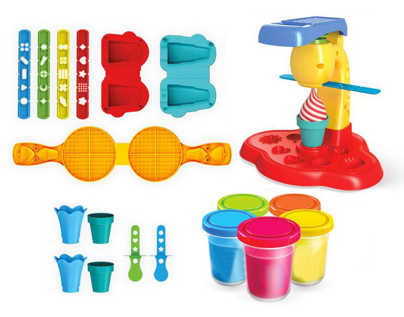 Macchina Crea Gelato con Plastilina Colorata 37x7x26 cm con 5 Vasetti da 280 Grammi