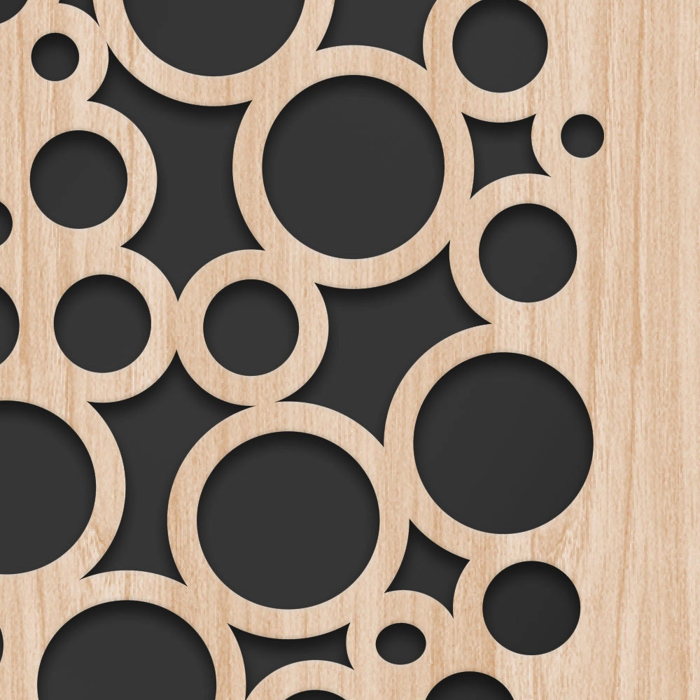 CIRCLE - Quadro arredo LASERCUT composito Legno e PVC Misura: 70x140 cm