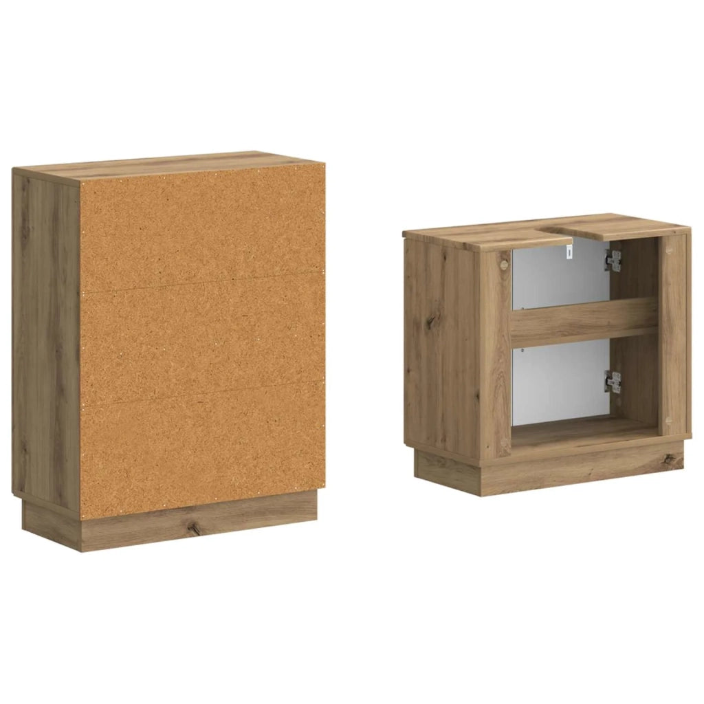 Set di Armadi da Bagno da 2 Pezzi HOORN Rovere Artigianale 3417638