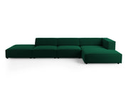 Cosmopolitan Design - Divano angolare destro "Arendal" 5 posti in velluto verde bottiglia 