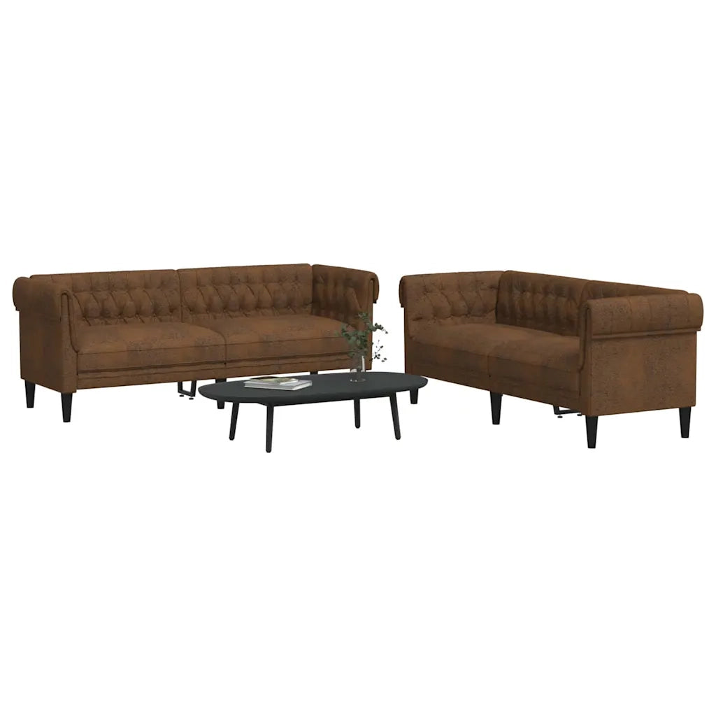 Set di divani 2 pcs Marrone 201.5 x 74.5 x 74.5 cm Tessuto 3385860