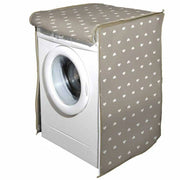 Trade Shop - Telo Copertura Lavatrice Protezione Tessuto Chiusura Zip Cuori Tortora 60x60x80cm -