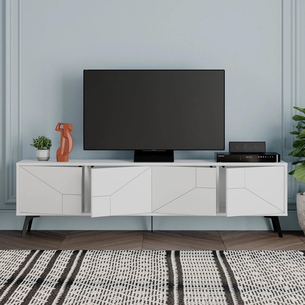 Porta TV in legno "Dune" - 180 x 29 x 50 cm - Bianco