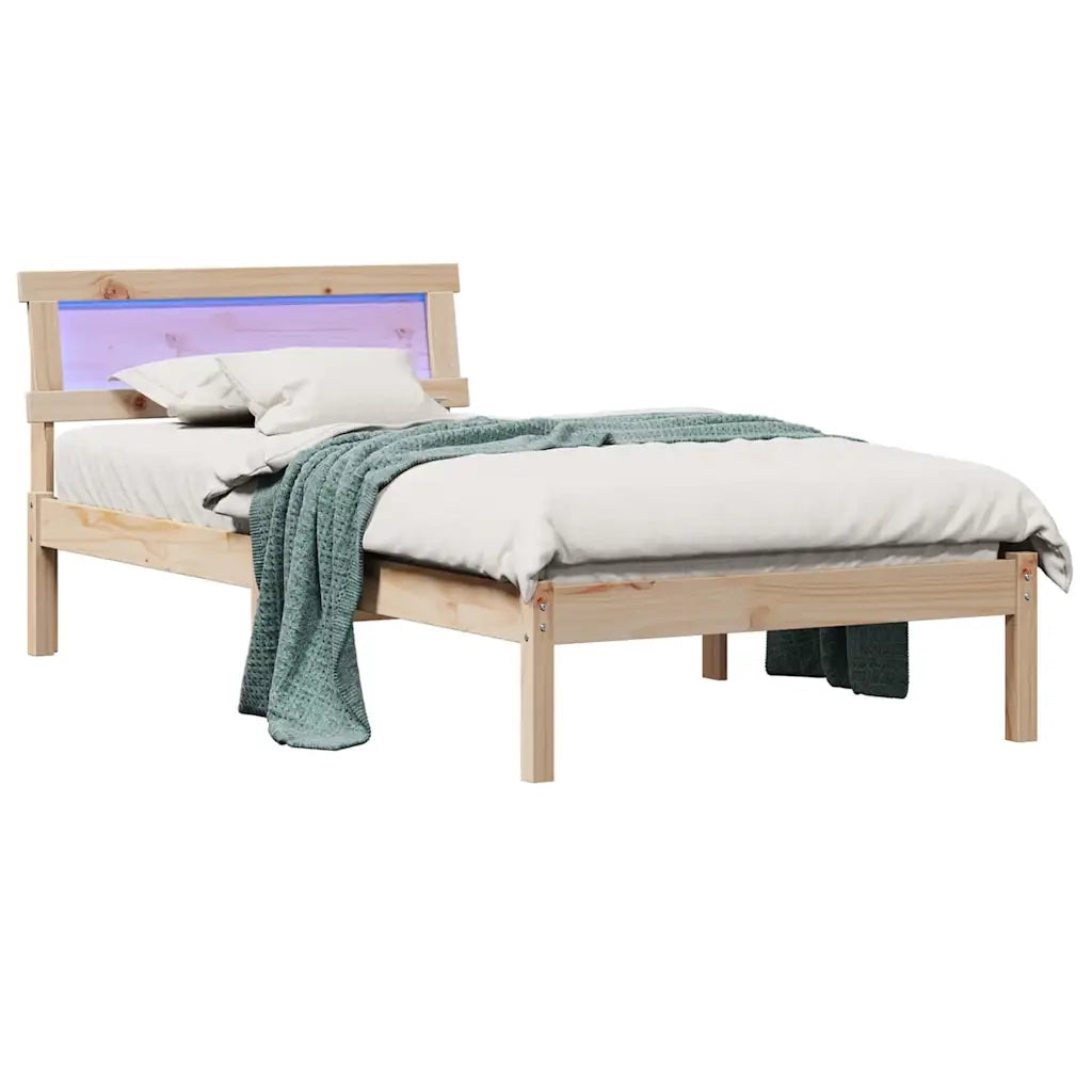 vidaXL Struttura del letto Marrone 100 x 200 cm Legno di pino massello