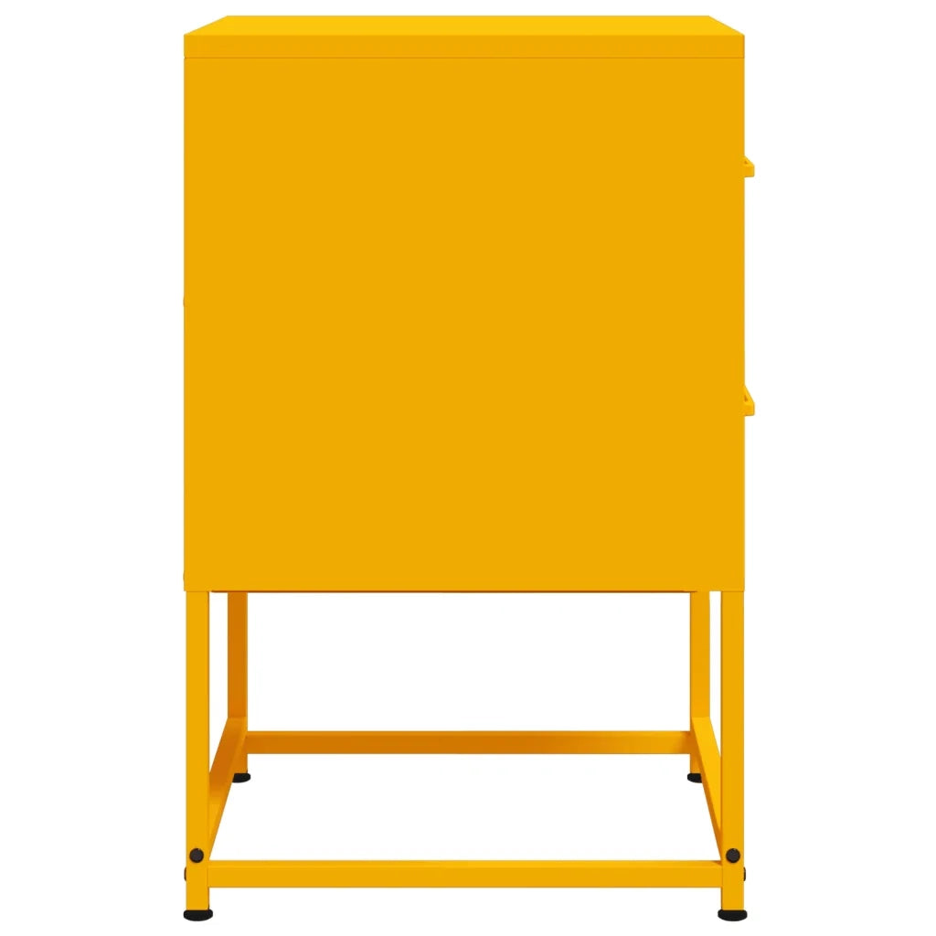 Comodini 2 pz-Set di 2 Tavolino da notte Giallo Senape 36x39x60,5 cm in Acciaio 227880
