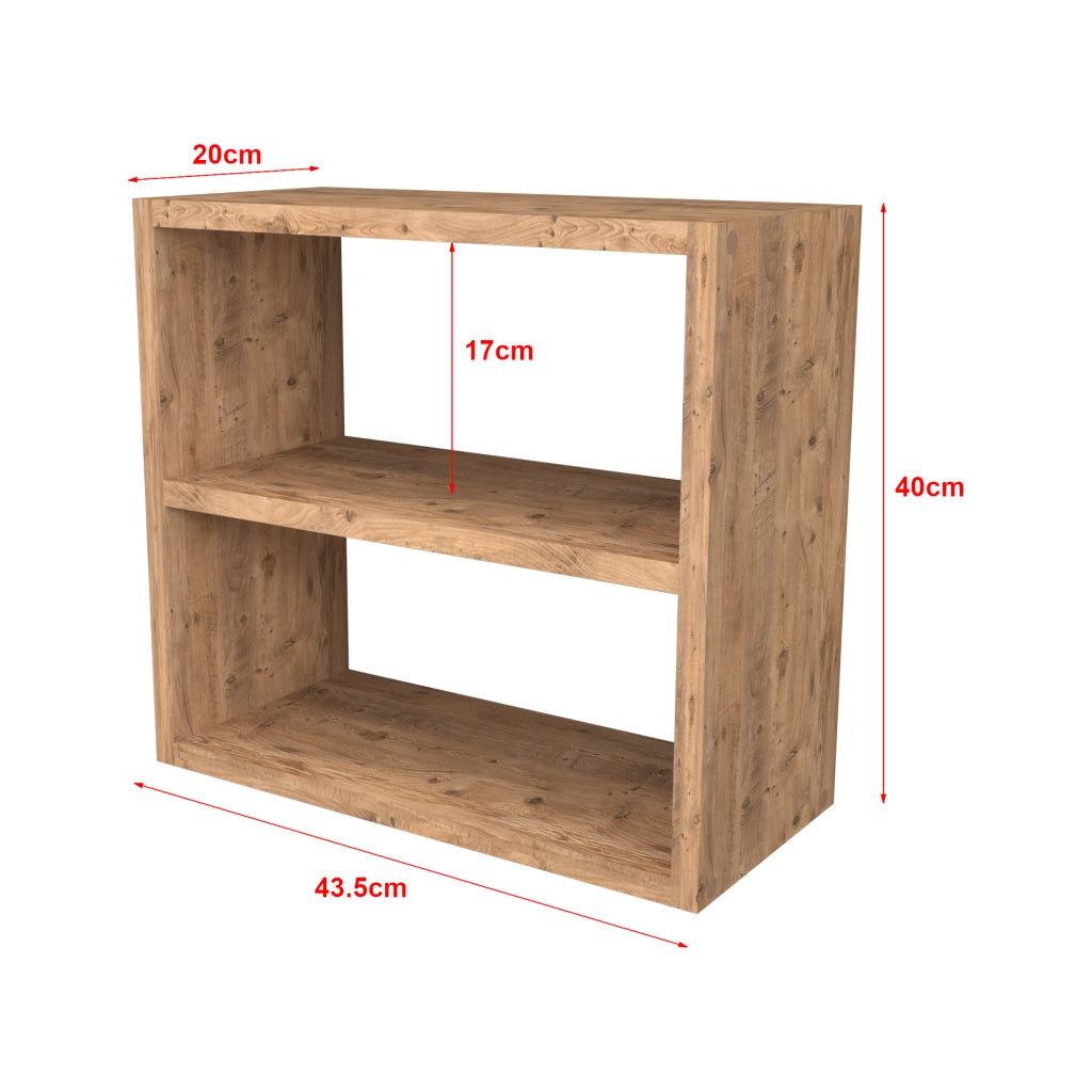Scaffale Autoportante 'Hjo' Portaspezie a 2 Ripiani Organizzatore per Cucina, Bagno - Effetto Rovere [en.casa]